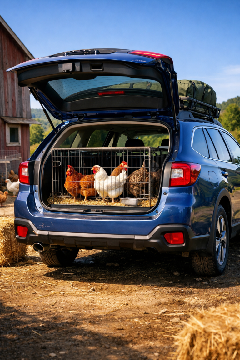 Subaru owners haul chickens - RevvedUpCars